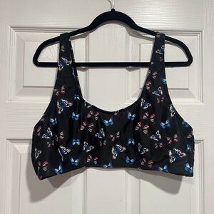 Butterfly Print Swimsuit Top